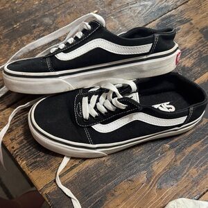 Vans Black and White Old Skool Low-Top Sneakers